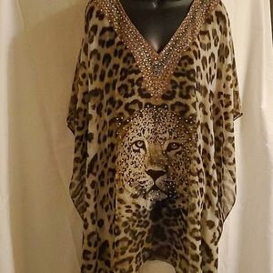 Womens Renees Leopard print cover up